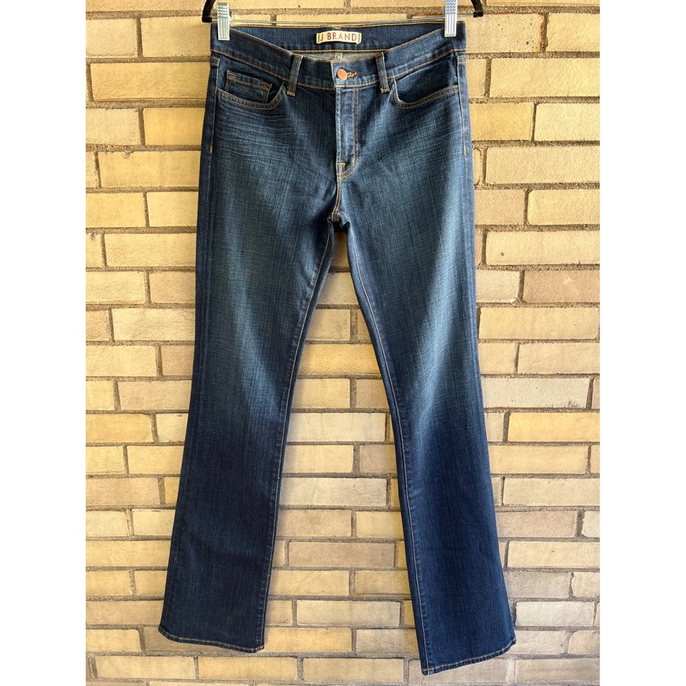 J Brand The Straight Leg Jeans Dark Wash Stretch Denim Size 29 / 8